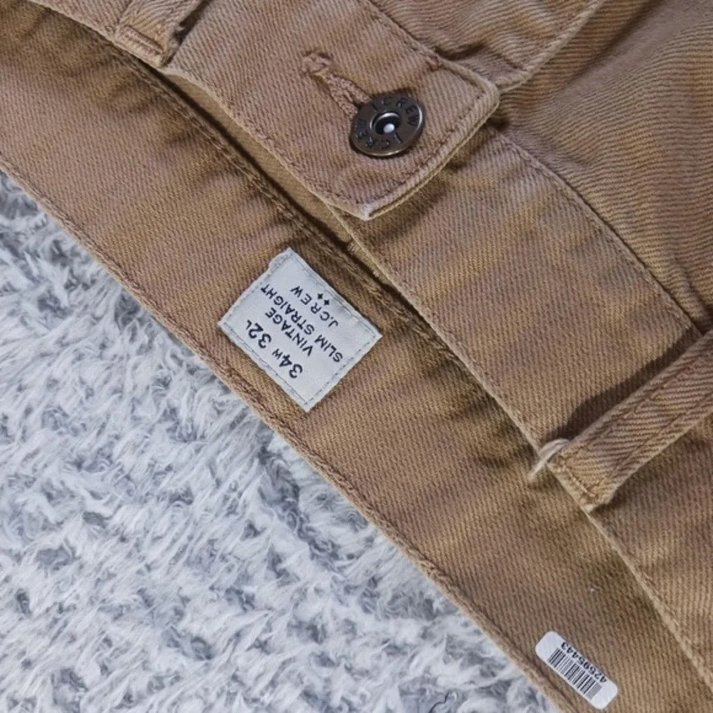 J.Crew‎ Vintage Slim Straight Pants Men's 33x31 (Tag 34x32) Cotton Casual Chino